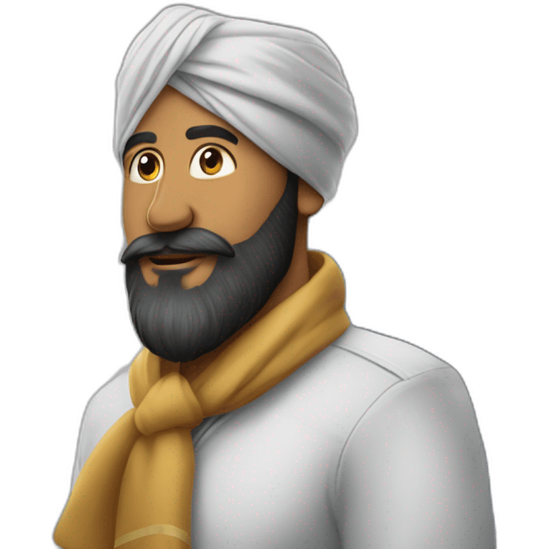 Homme avec un turbans et une grande barbe dans un avion emoji