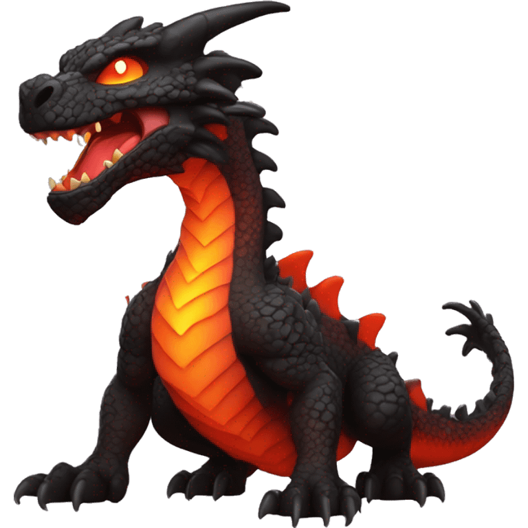  Legendary Cool Edgy Brown-Black-Red-Orange-gradient Magma-Lava-Volcano Dragon emoji