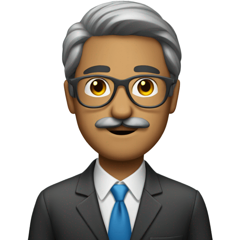 man latin mustache grey glasses suit emoji