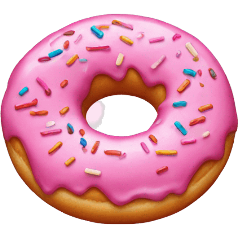 Pink donut with sprinkles  emoji