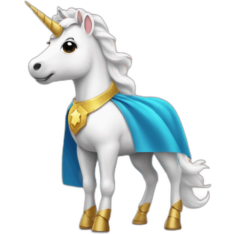 cute Unicorn in a superhero cape emoji