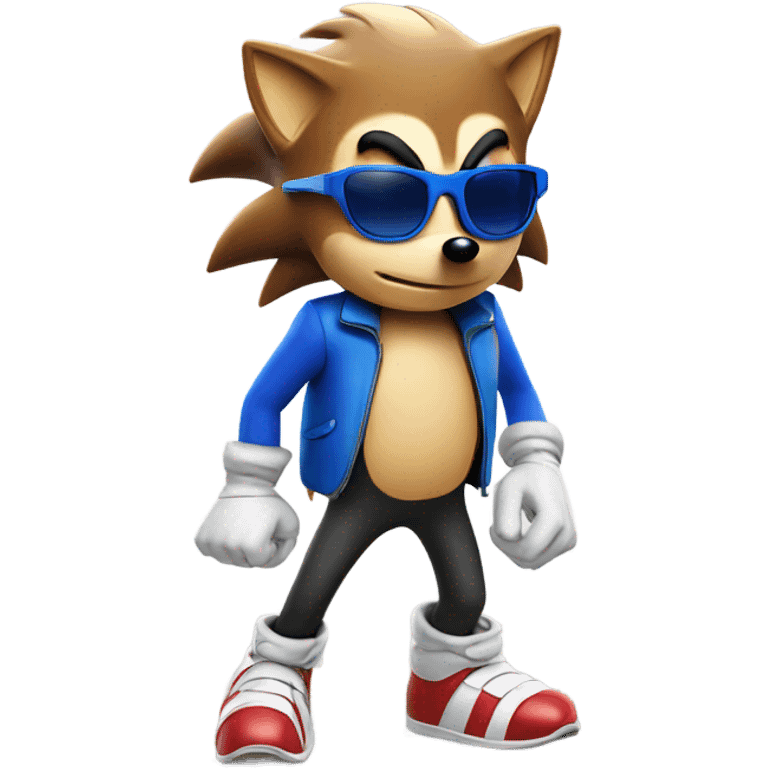 sonic the hedgehog with sunglasses on emoji