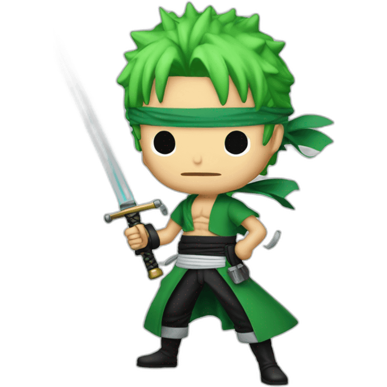 zoro one piece avec un sabre laser de star wars emoji