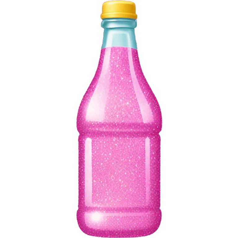 Pink soda bottle with glitter emoji