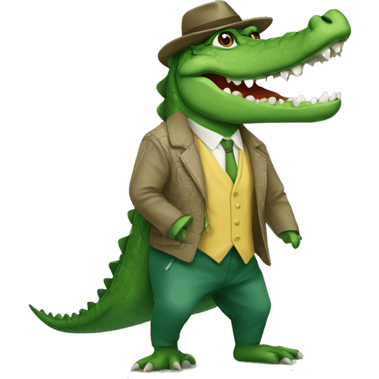 Crocodile wearing clothes  emoji