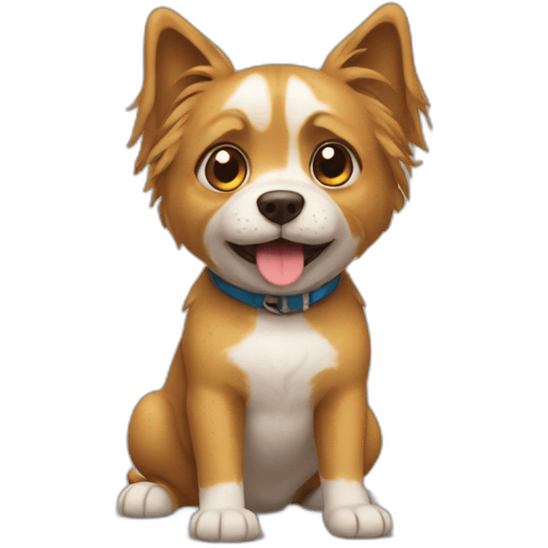 Chat dans un chien emoji