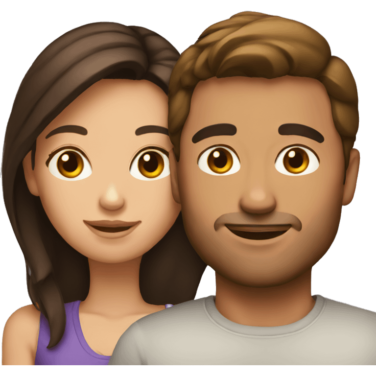 Brunette couple emoji