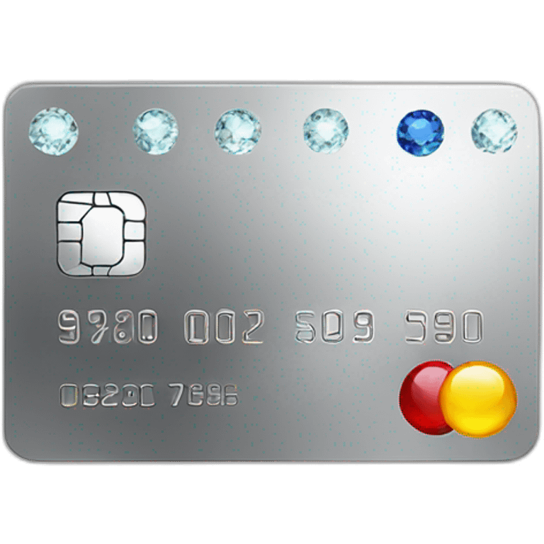 Silver credit card with gems emoji