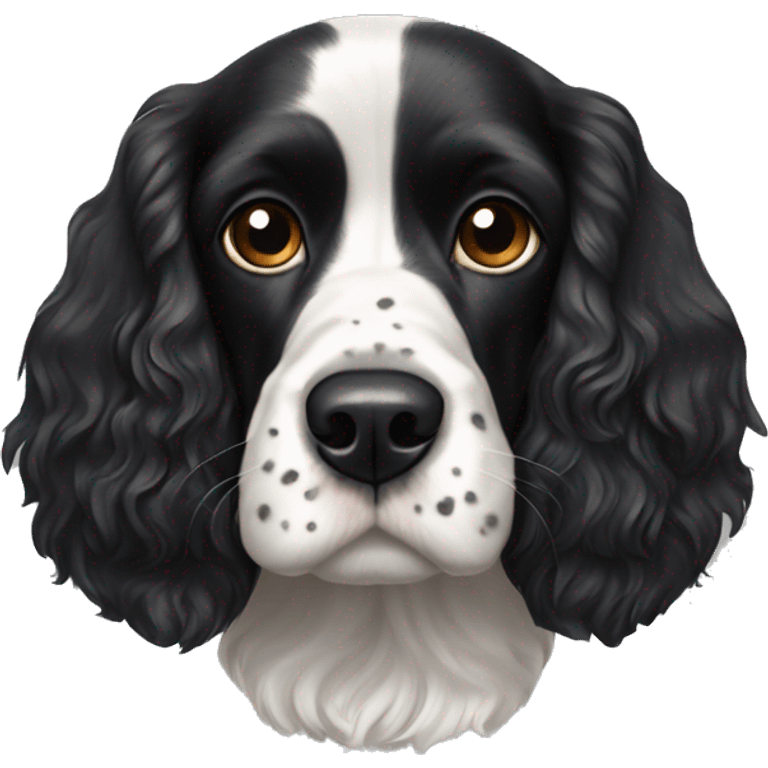 black and white cocker spaniel with nose spots emoji