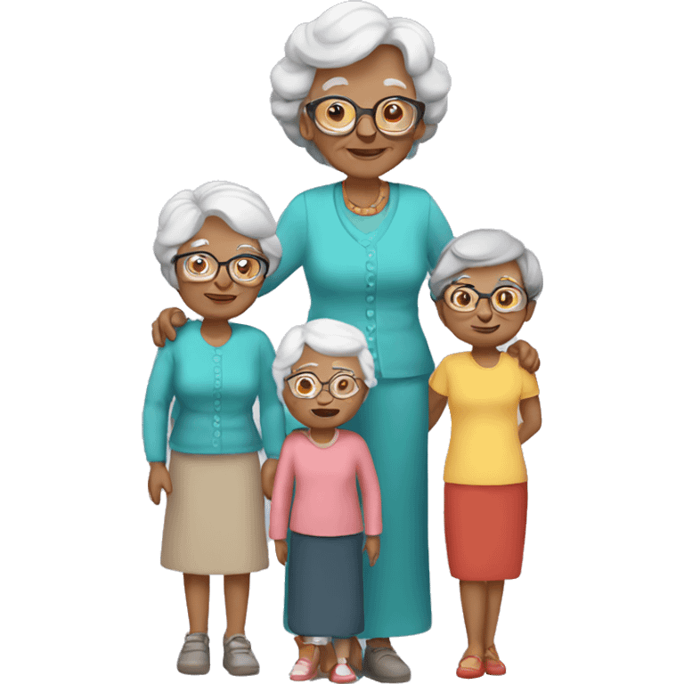 Granny with family emoji