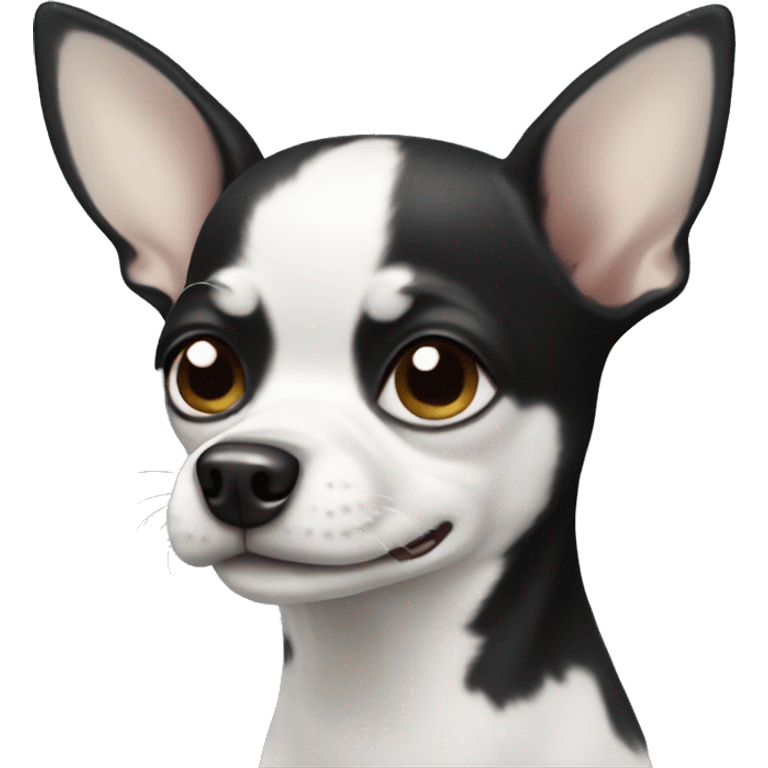 Black and white Chihuahua emoji