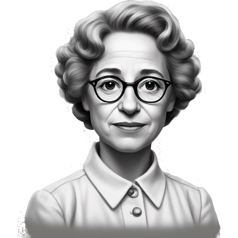 portrait of hannah arendt, young emoji