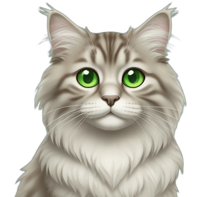 Siberian cat with green eyes emoji