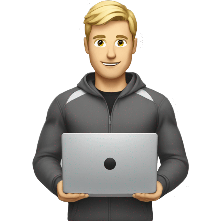 white male cybersportsman with laptop emoji