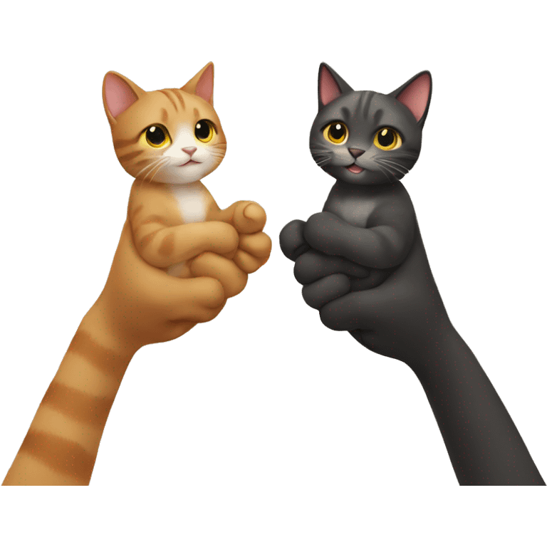 cats holding hands emoji