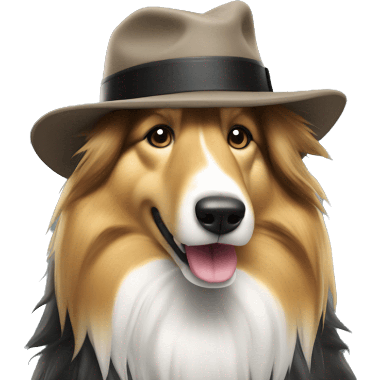 rough collie in gangster attire emoji