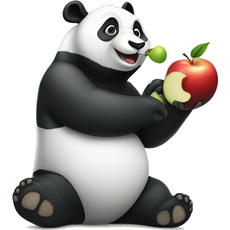 Panda eating apple emoji