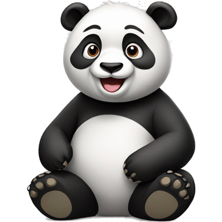 sitting happy panda emoji