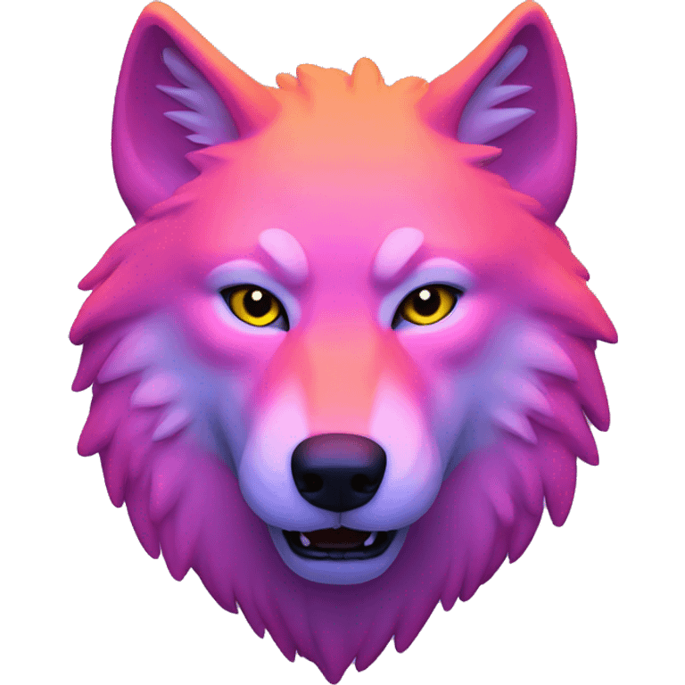 Wolf neon emoji