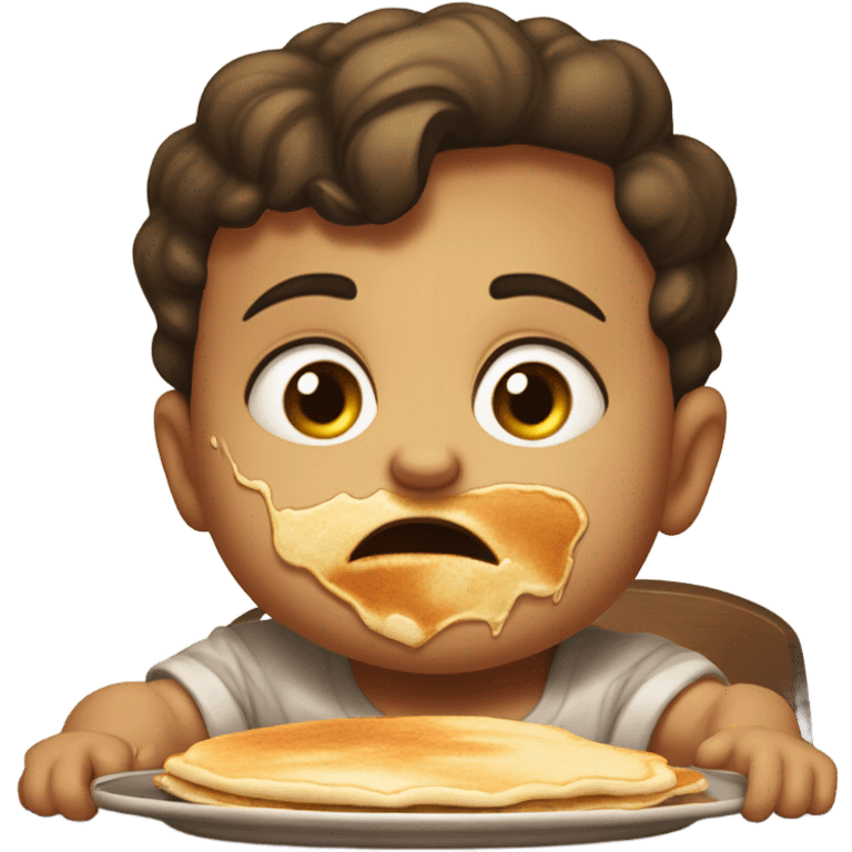 Angry baby eating pancakes emoji