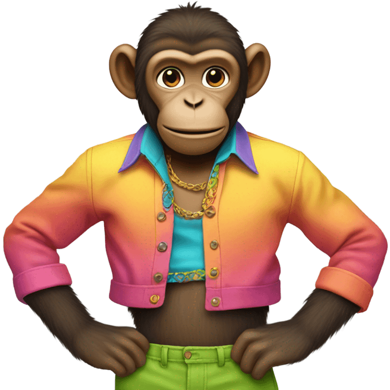 Monkey wearing a crop top shirt emoji