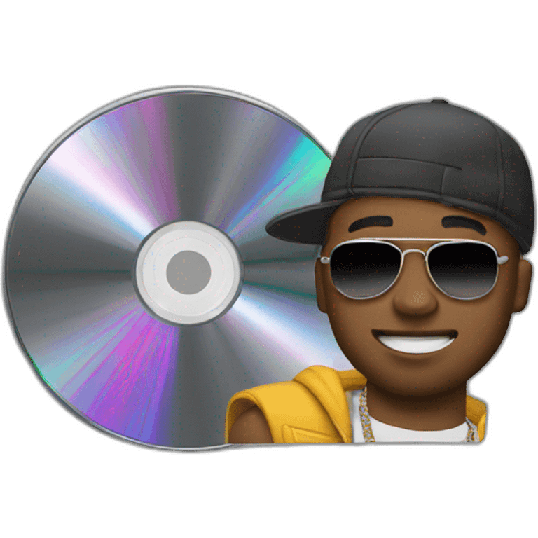 rapper with cd emoji