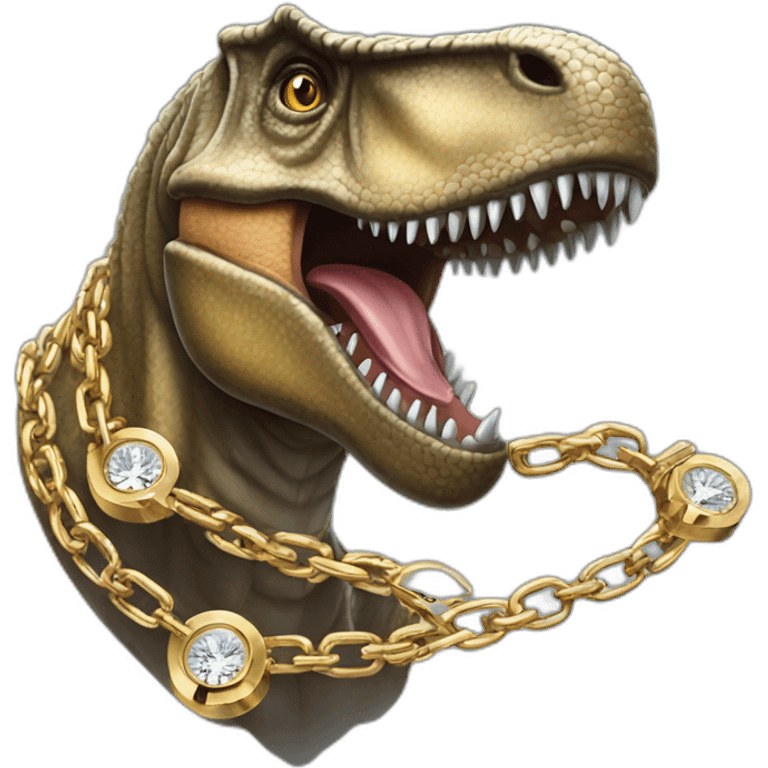 T rex using chains and diamond rolex  emoji