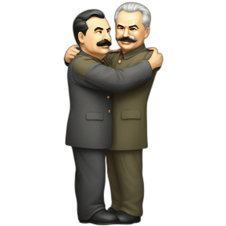 stalin hugs Lenin from bottom bihind emoji