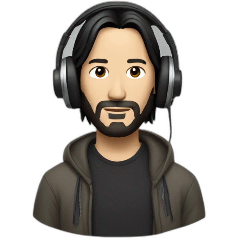 keanu with headphones emoji