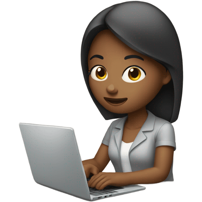 Girl working with a laptop emoji