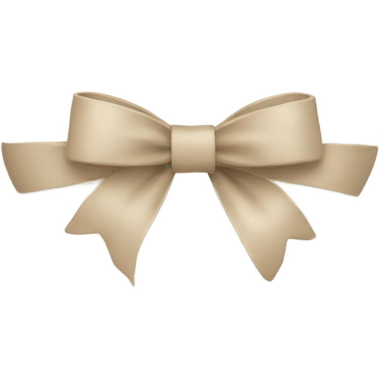 white heart with beige bow emoji