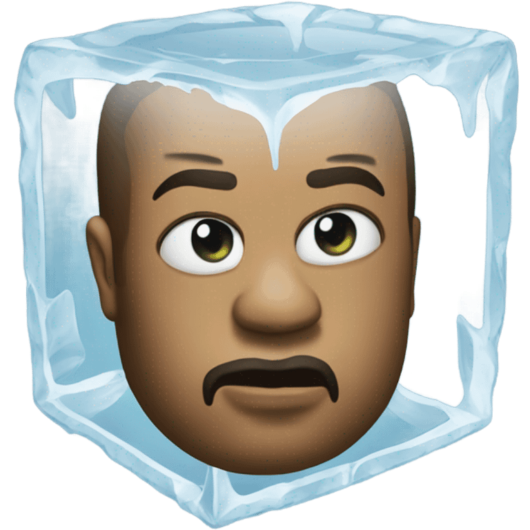 An ice cube with a dollar frozen inside it emoji