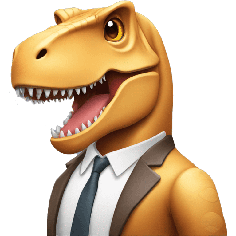 A t-rex who is talking to Elon musk, the entrepreneur  emoji