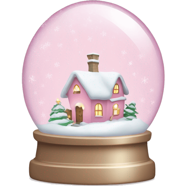 Snowglobe light pink Christmas  emoji