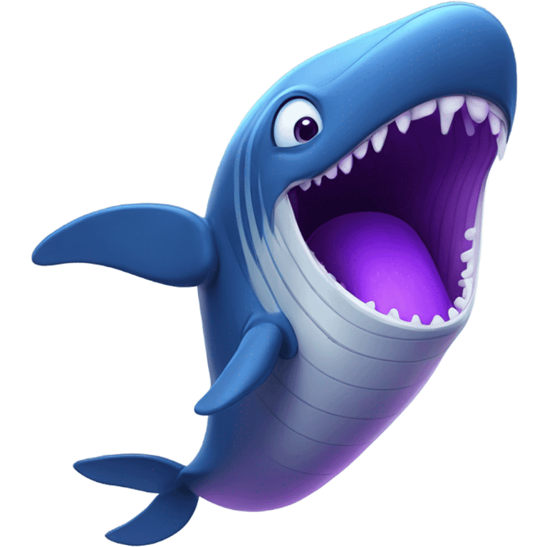 Blue whale purple, open mouth emoji