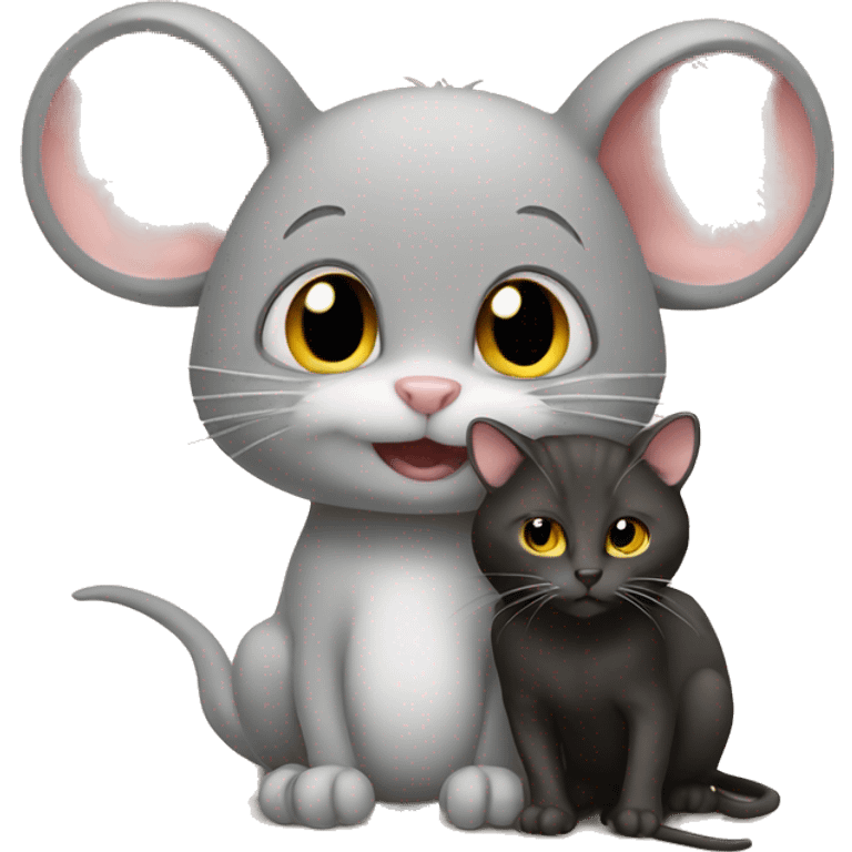 Mouse with cat emoji