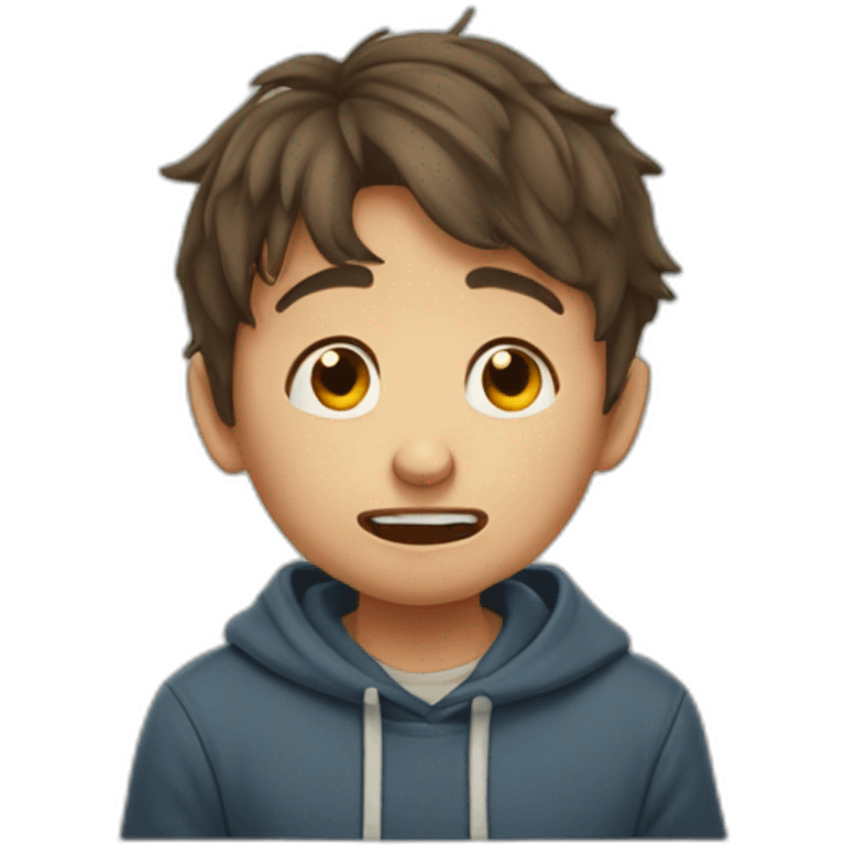 Caricatura de niño llorando de emoción  emoji