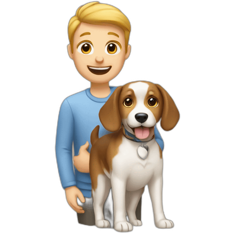 a dog and his owner together  emoji