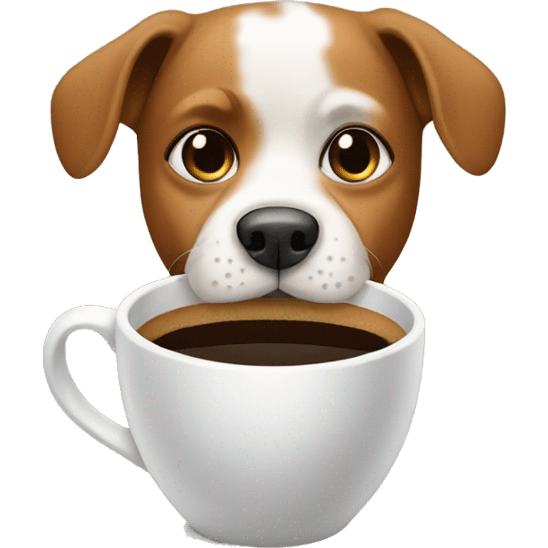 Dog with coffee  emoji