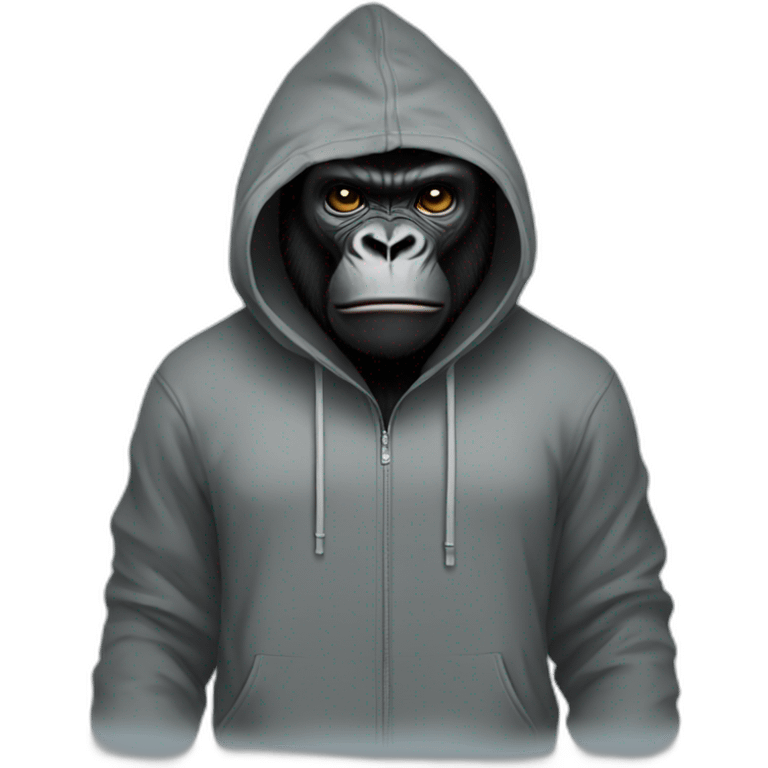 Gorilla in a hoodie hacker emoji