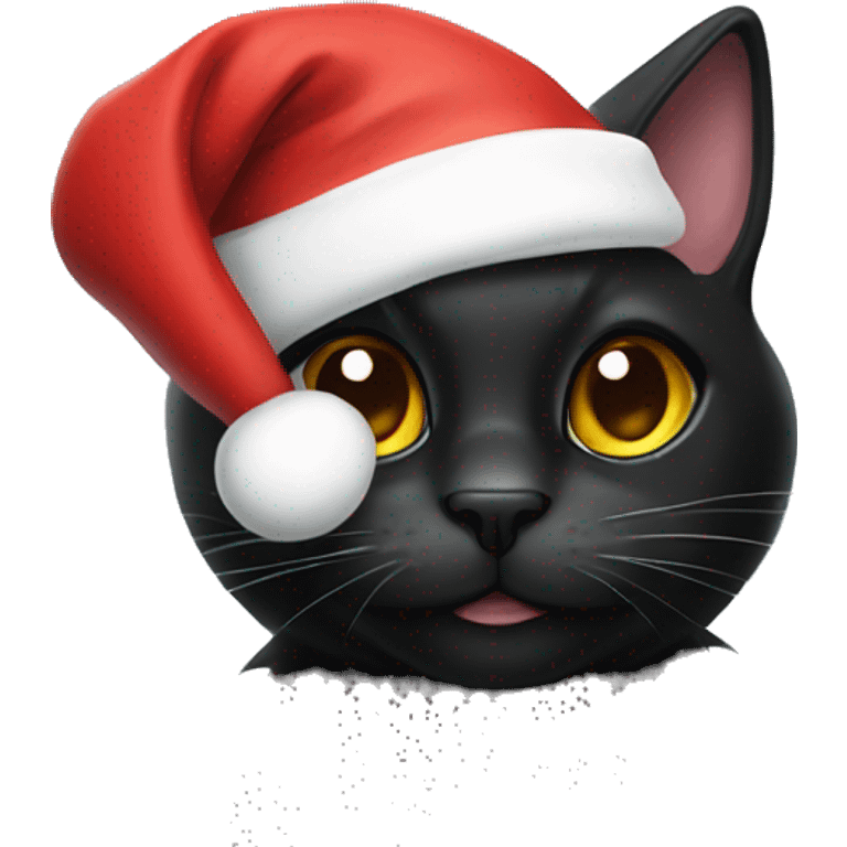 black cat with santa hat emoji