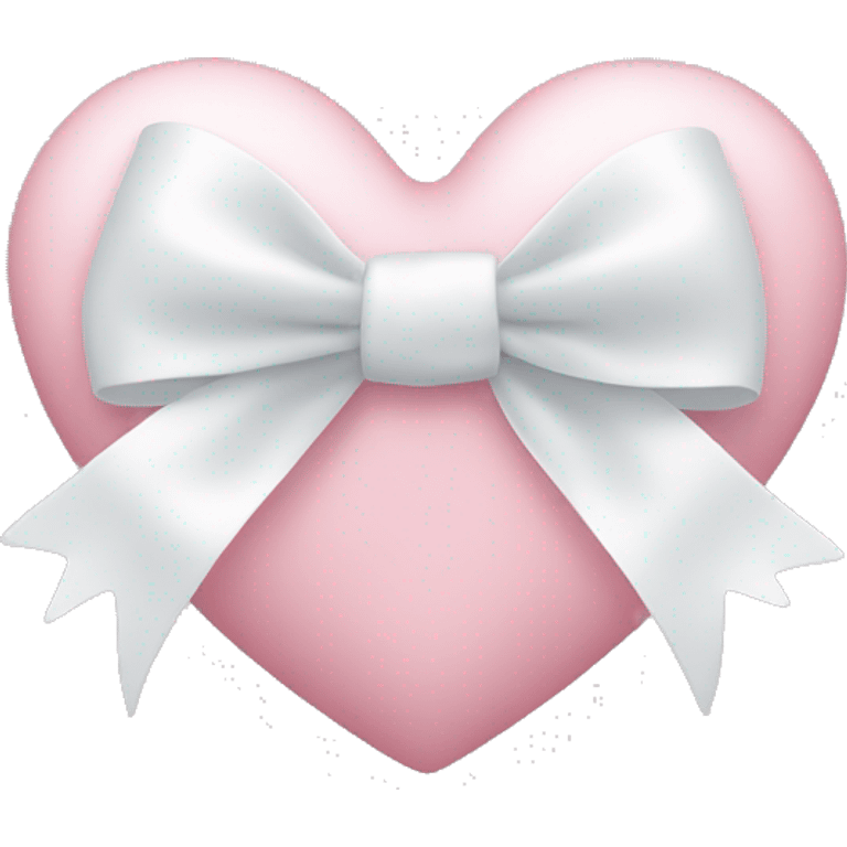 Pastel pink heart with white bow emoji