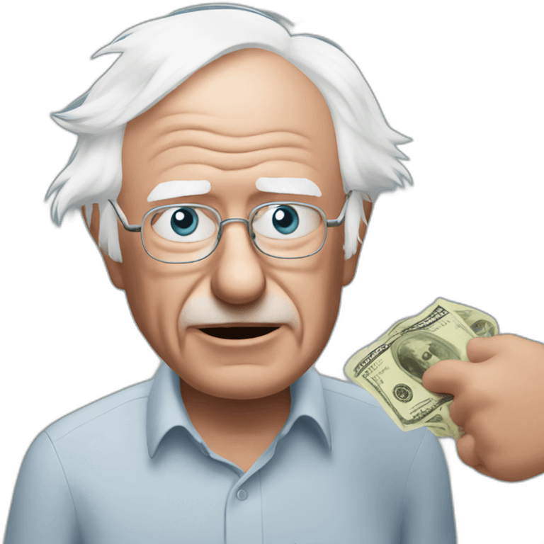 Bernie Sanders asking for money emoji