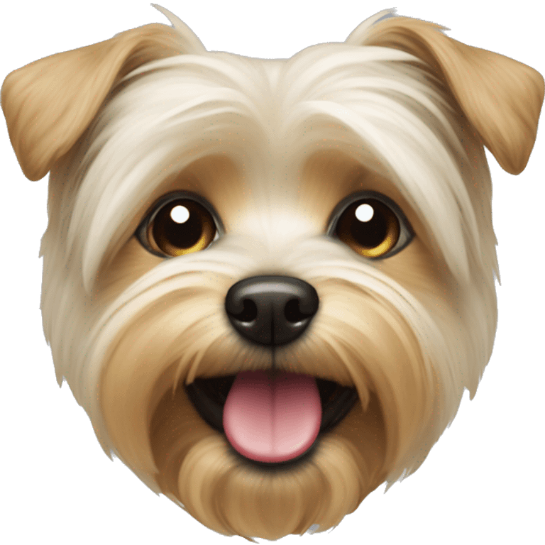 morkie dog sticking tounge out  emoji