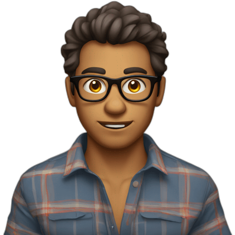 Latino werewolf with glasses and plaid shirt emoji