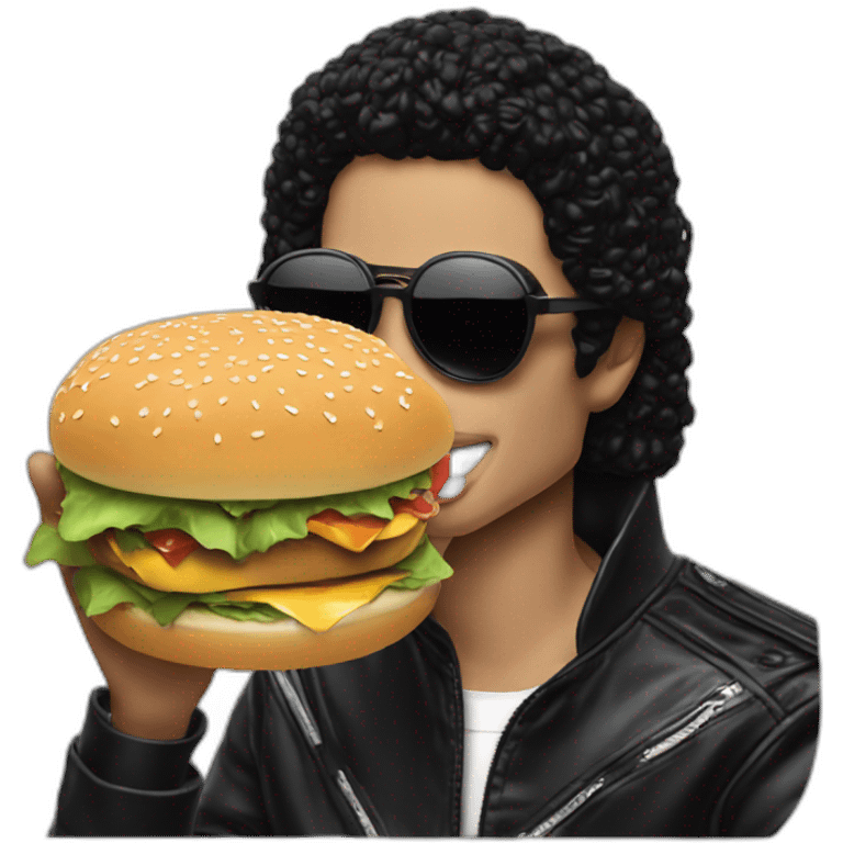 Michael Jackson eating a hamburger emoji