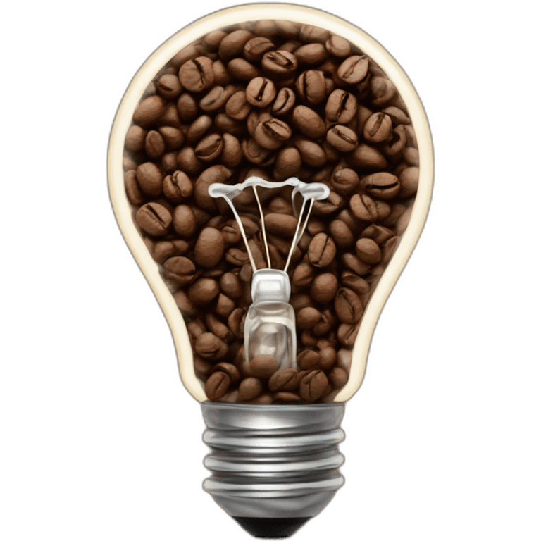 a lightbulb made of coffee beans emoji