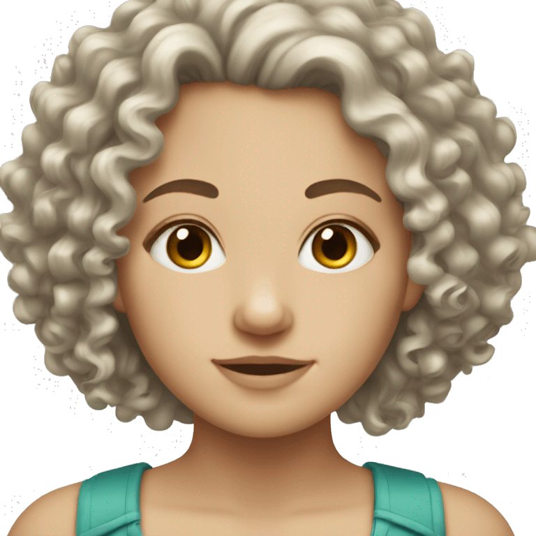 Curly hair white girl emoji