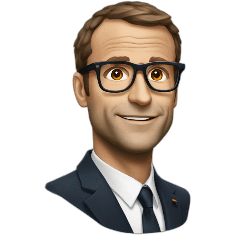 Macron avec des lunettes  emoji