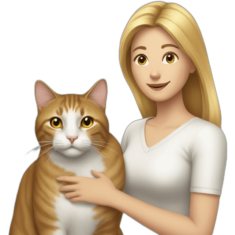 cat and woman emoji